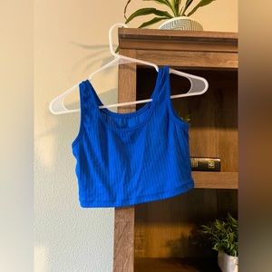 Blue Thick Strap Like Cropped Tank Top!